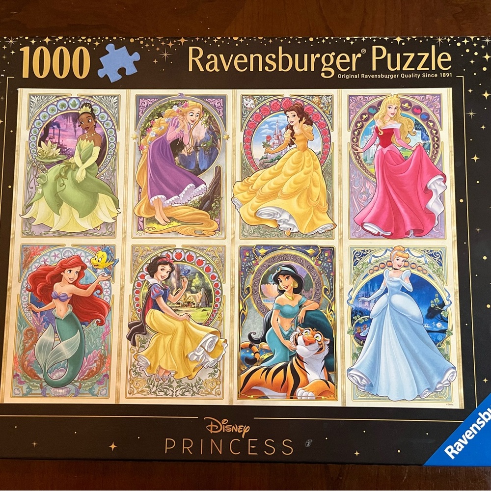 Ravensburger Disney Art Nouveau Princesses 1000 Piece Puzzle- All Pieces!